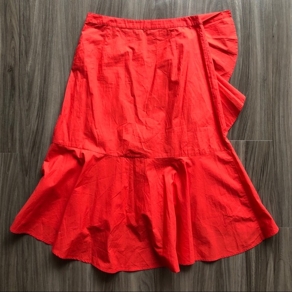 Joie Chesmu Ruffled Red Orange Skirt - Picture 6 of 8